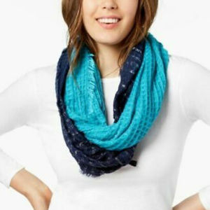 INC  Ombre Waffle Loop Scarf Navy